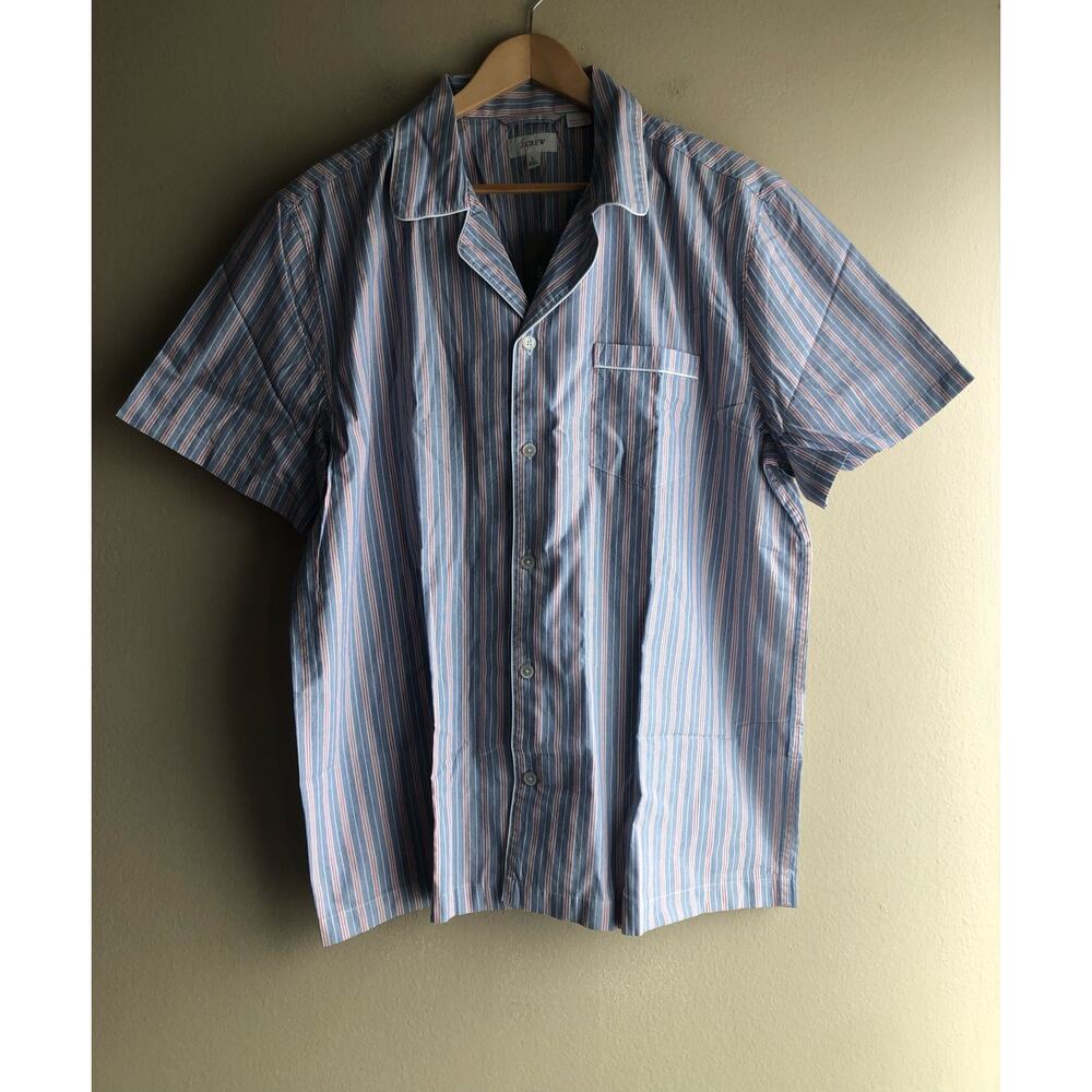 New J.Crew Men Button Up Striped Shirt Size Large